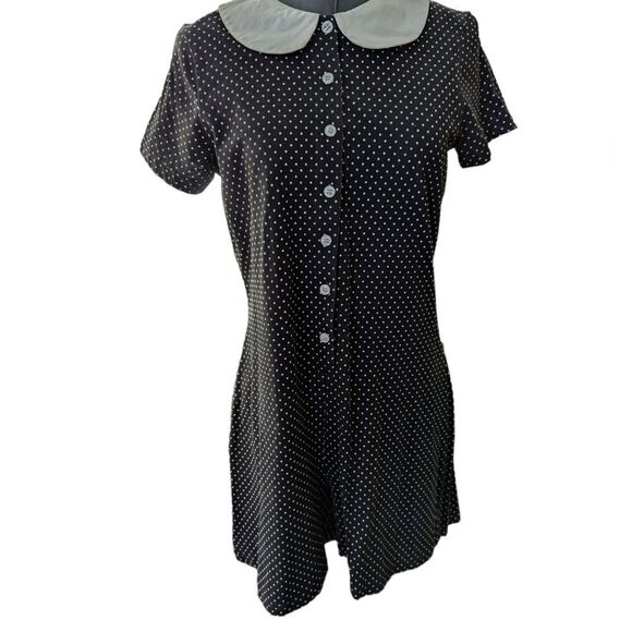 women's Y2K Energie brand black & white polka dot short‎ romper - Picture 3 of 6